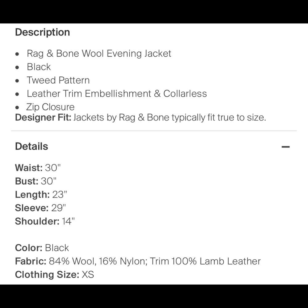 Rag & Bone Wool And Leather Jacket - image 4